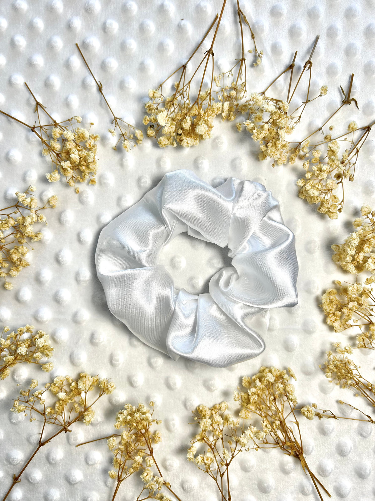 Grand chouchou en satin - Blanc