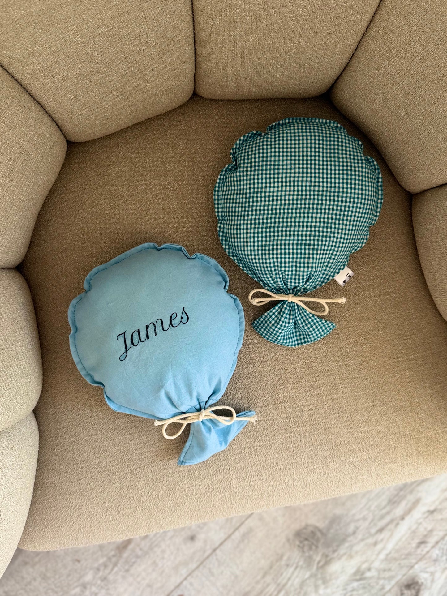 2 Ballons de décoration Vichy bleu ✨