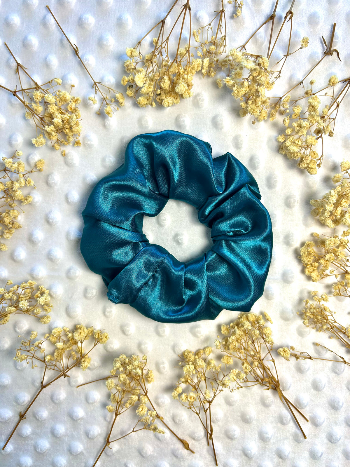 Grand chouchou en satin - Turquoise