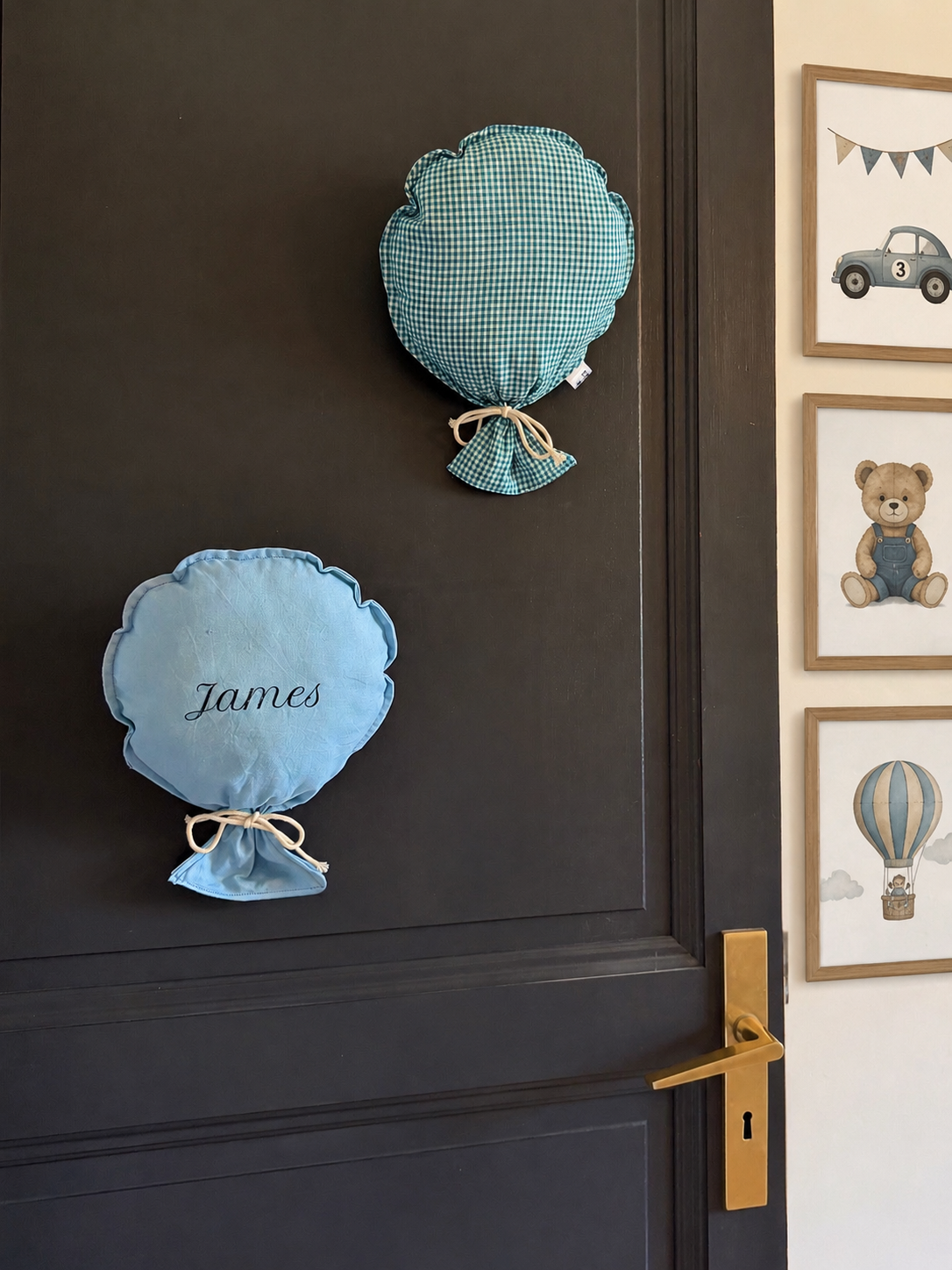 2 Ballons de décoration Vichy bleu ✨