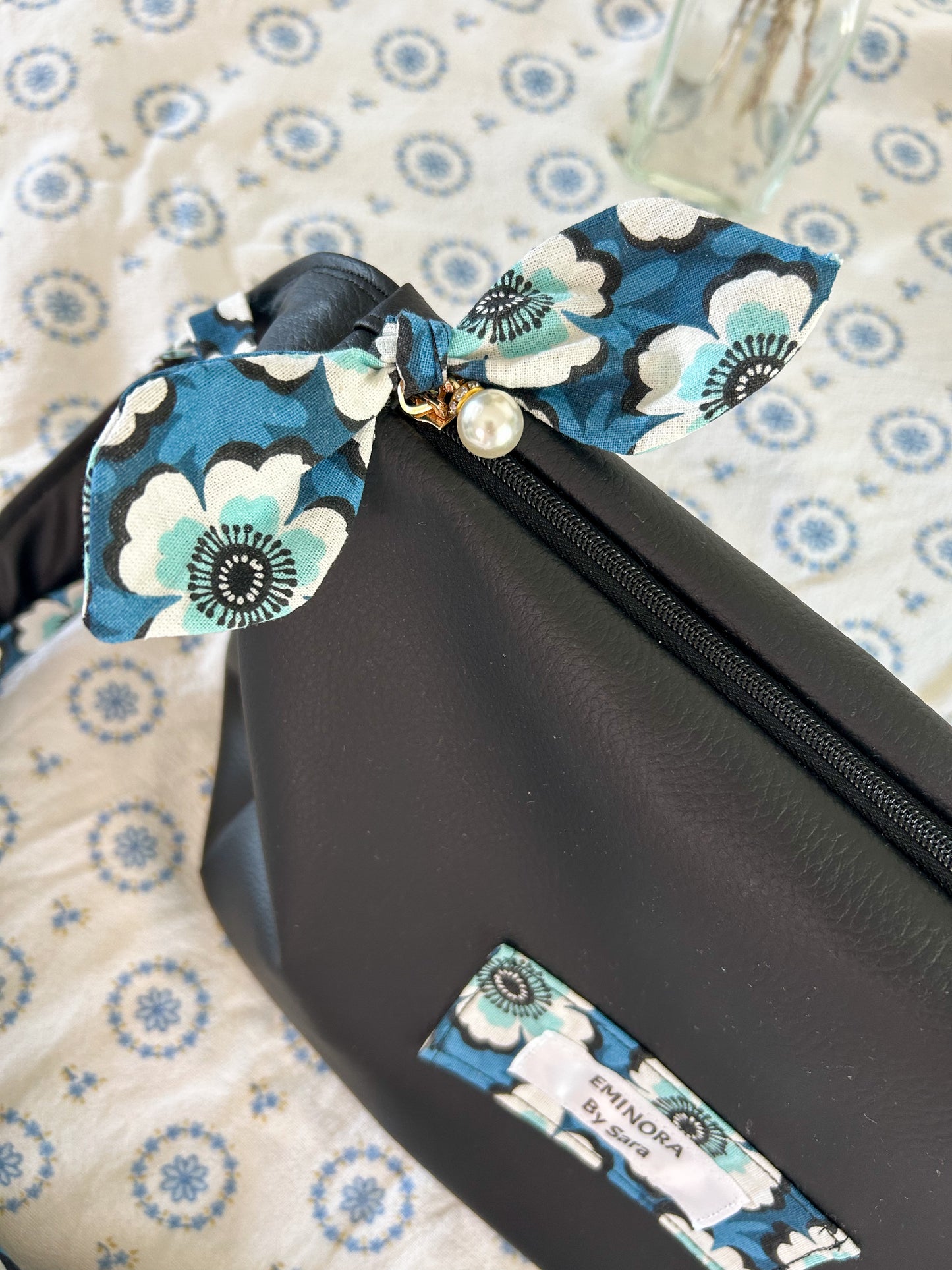 Sac bandoulière & portefeuille “Midnight Blossom” 🪻