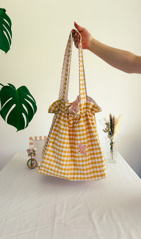 Sac XXL entièrement réversible - Vichy et rétro 🍒