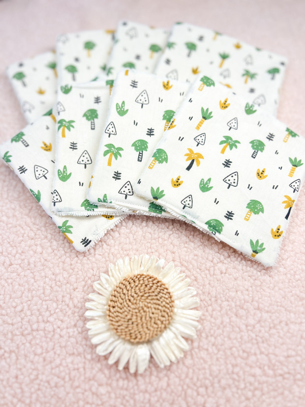 Lingettes lavables arbres - lot de 8 lingettes