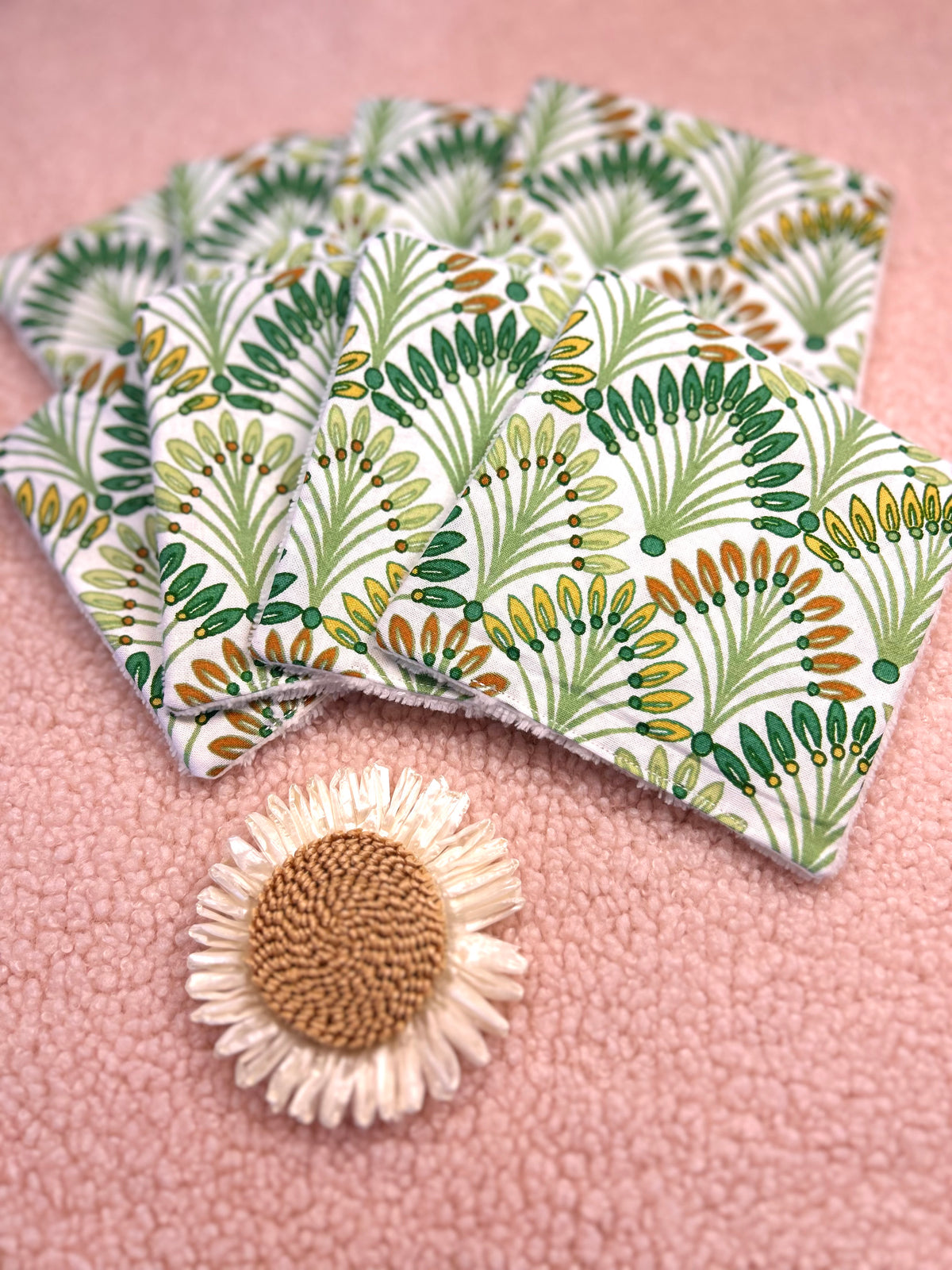 Lingettes lavables plantes - lot de 8 lingettes