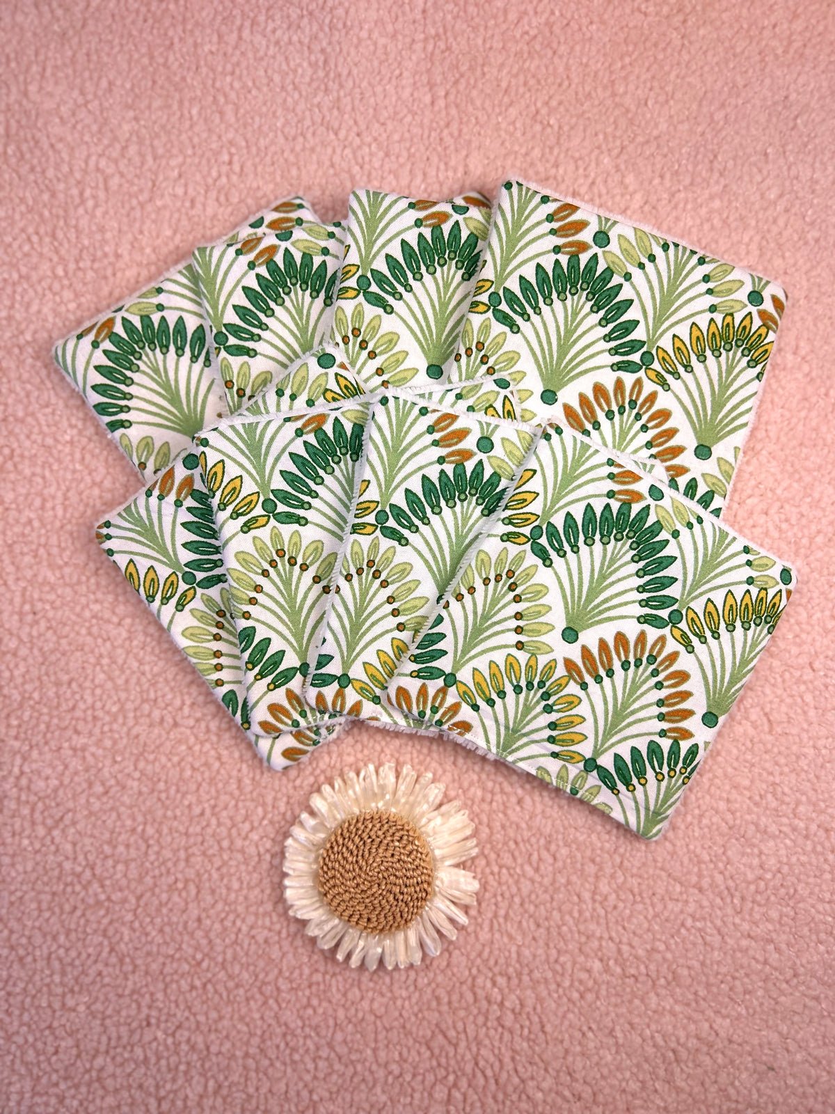 Lingettes lavables plantes - lot de 8 lingettes
