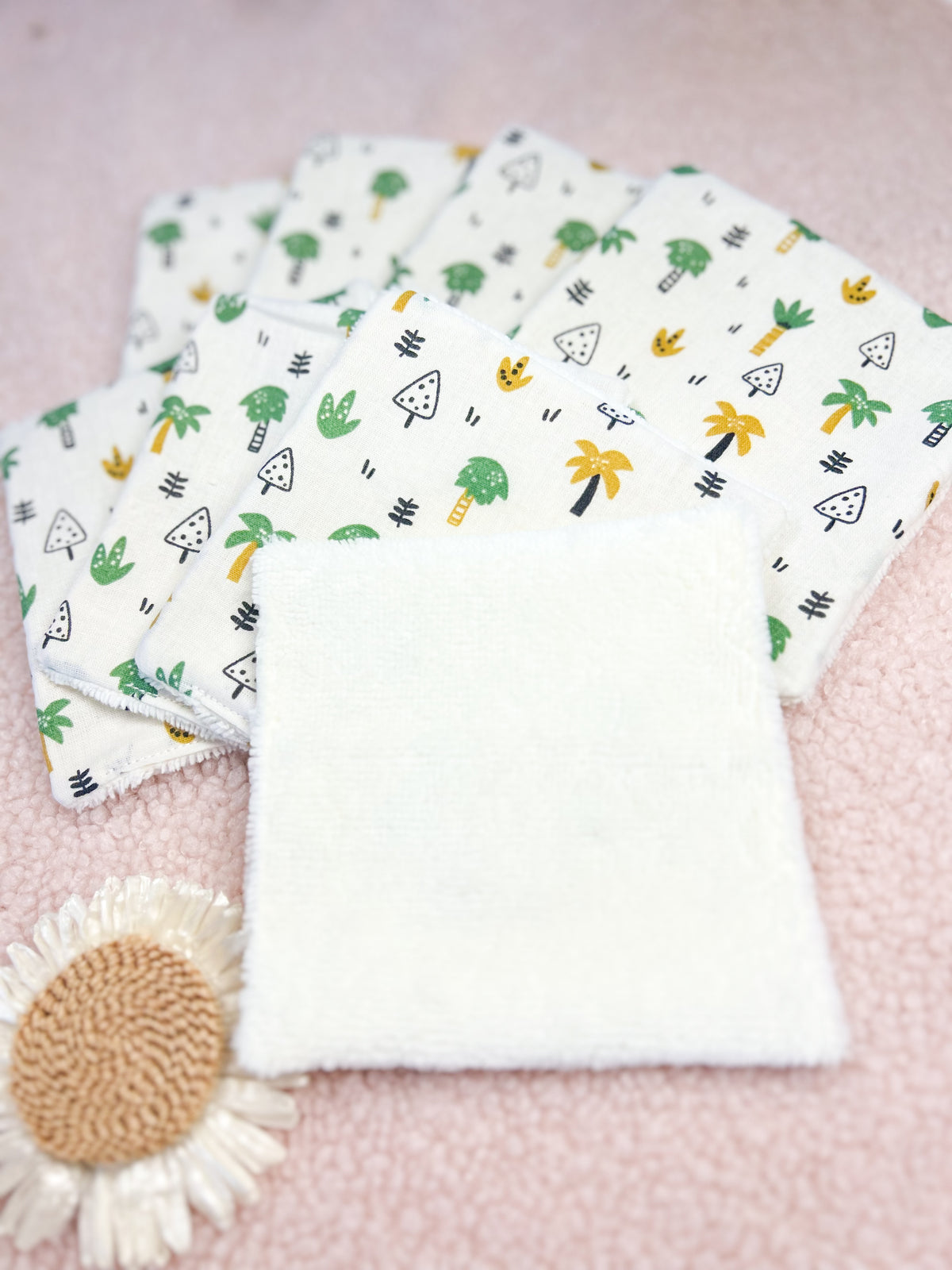 Lingettes lavables arbres - lot de 8 lingettes