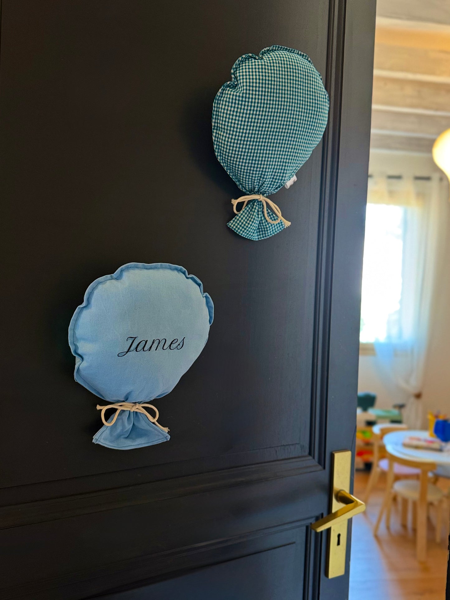 2 Ballons de décoration Vichy bleu ✨