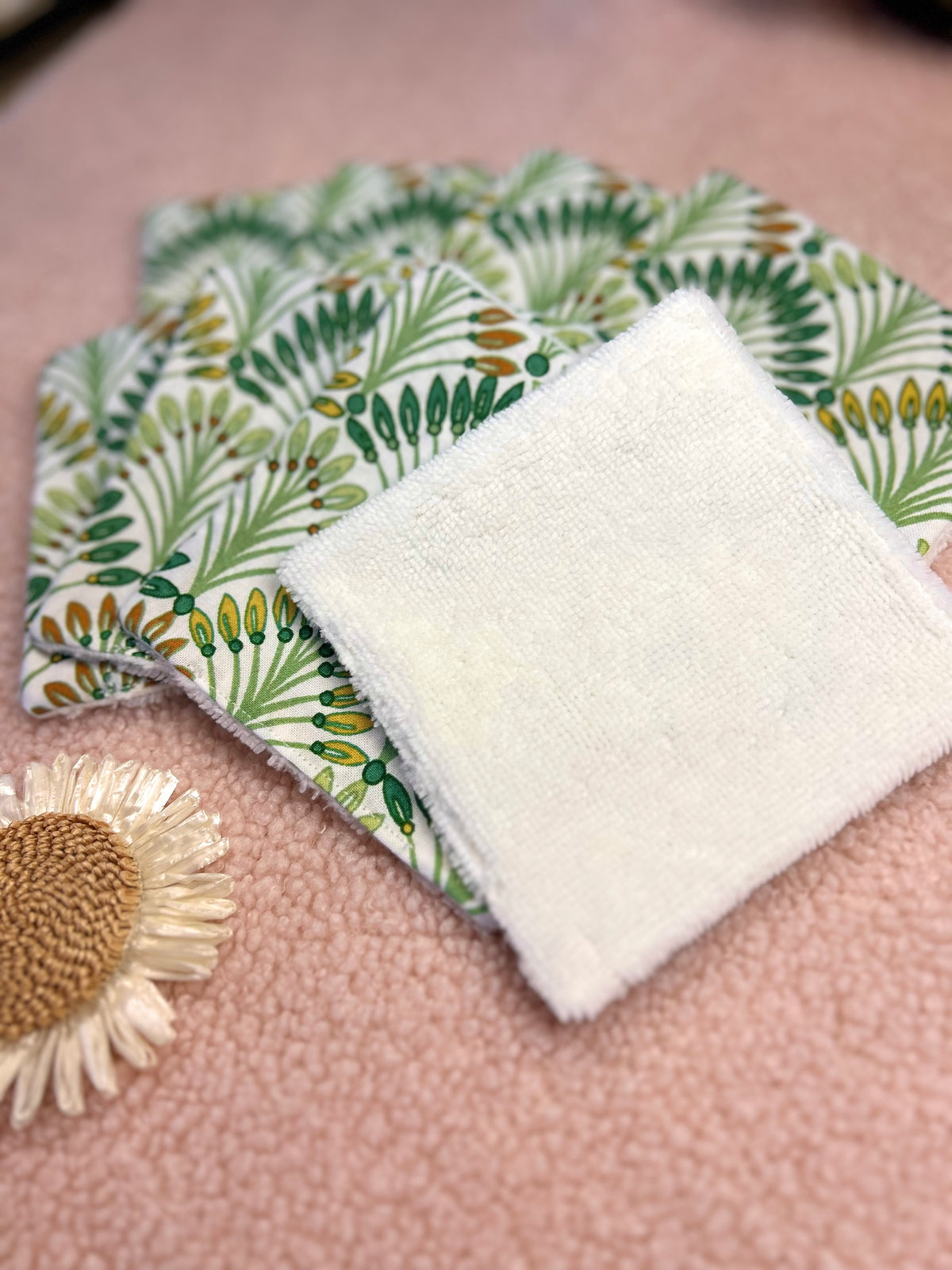 Lingettes lavables plantes - lot de 8 lingettes