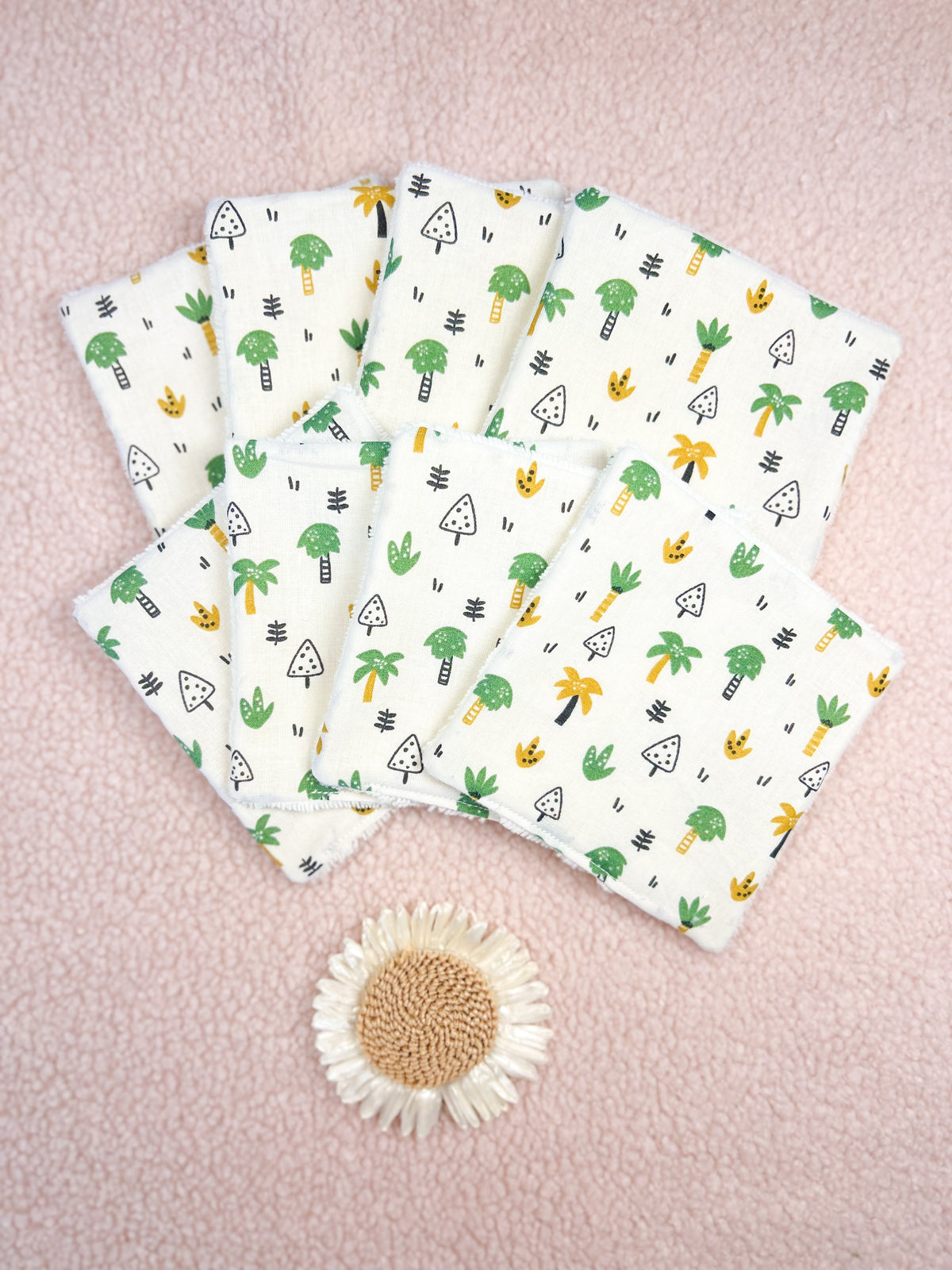 Lingettes lavables arbres - lot de 8 lingettes